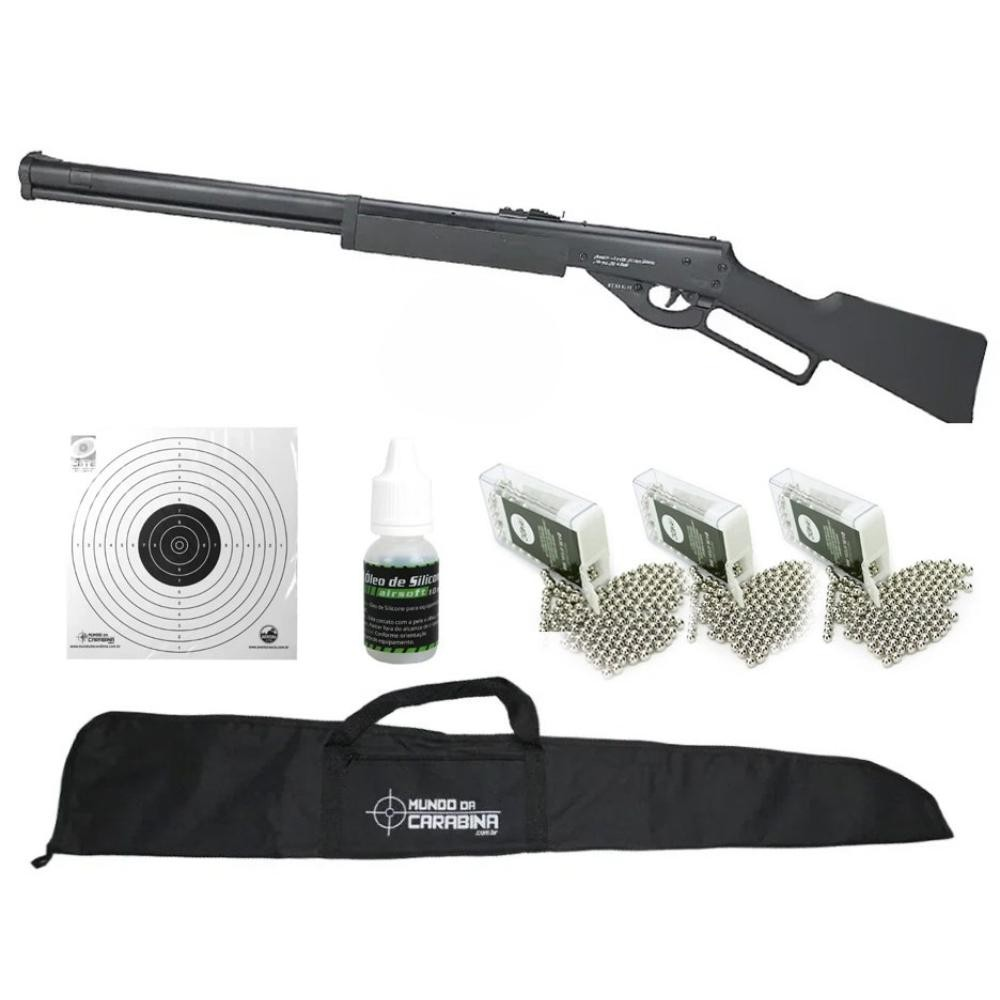 Carabina Pressão Cowboy Lever Action 4.5+3cx Esferas+Combo