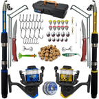 Kit De Pesca Completa 2 Varas Telescópica 2 Molinete E Itens