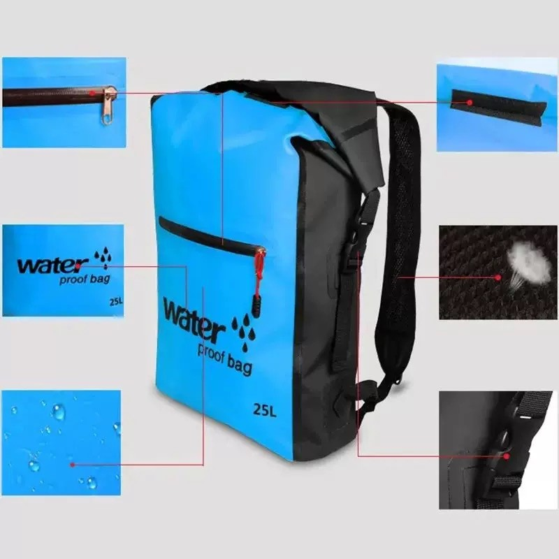 Mochila 25 Litros Impermeável Estanque Capa Chuva Trilha