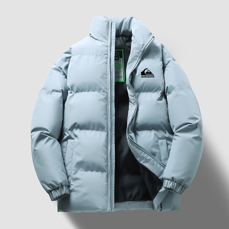 Quiksilver Jaqueta Espessada De Inverno Masculina Com Gola Alta Manga Comprida De Algodão Quente E Confortável