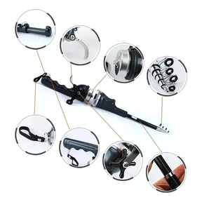 Varas de Pesca Leve Dobrável Portátil Carretel Fechado