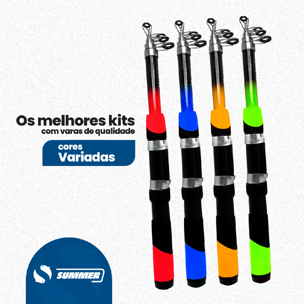 Kit De Pesca Completa 2 Varas Telescópica 2 Molinete E Itens