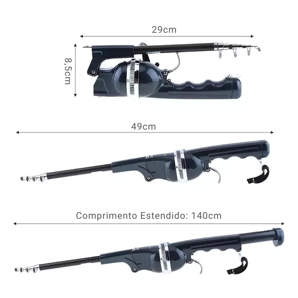Varas de Pesca Leve Dobrável Portátil Carretel Fechado