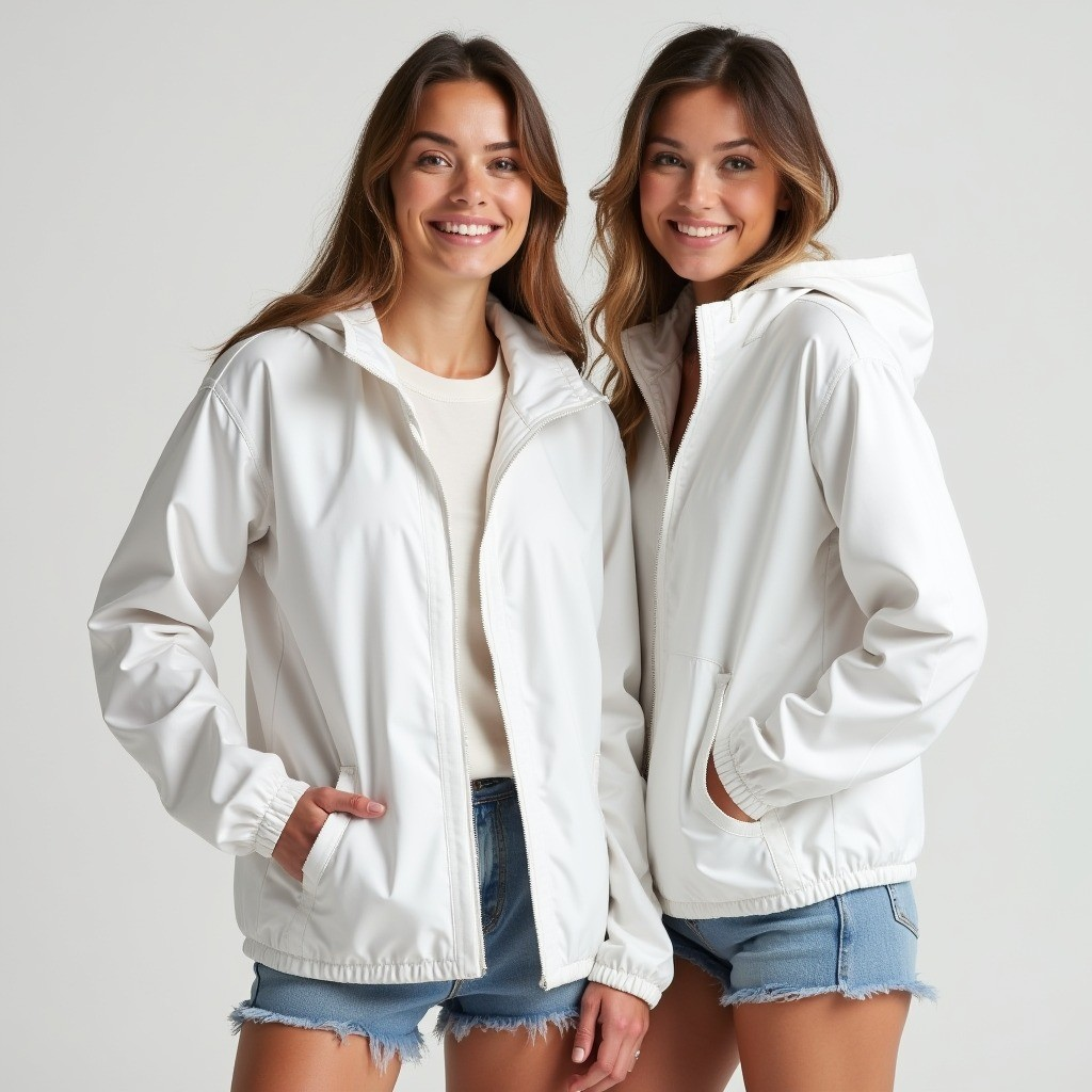 KIT 2 Jaqueta Corta Vento Forrado Premium Com Capuz Liso Casaco Blusão Feminino