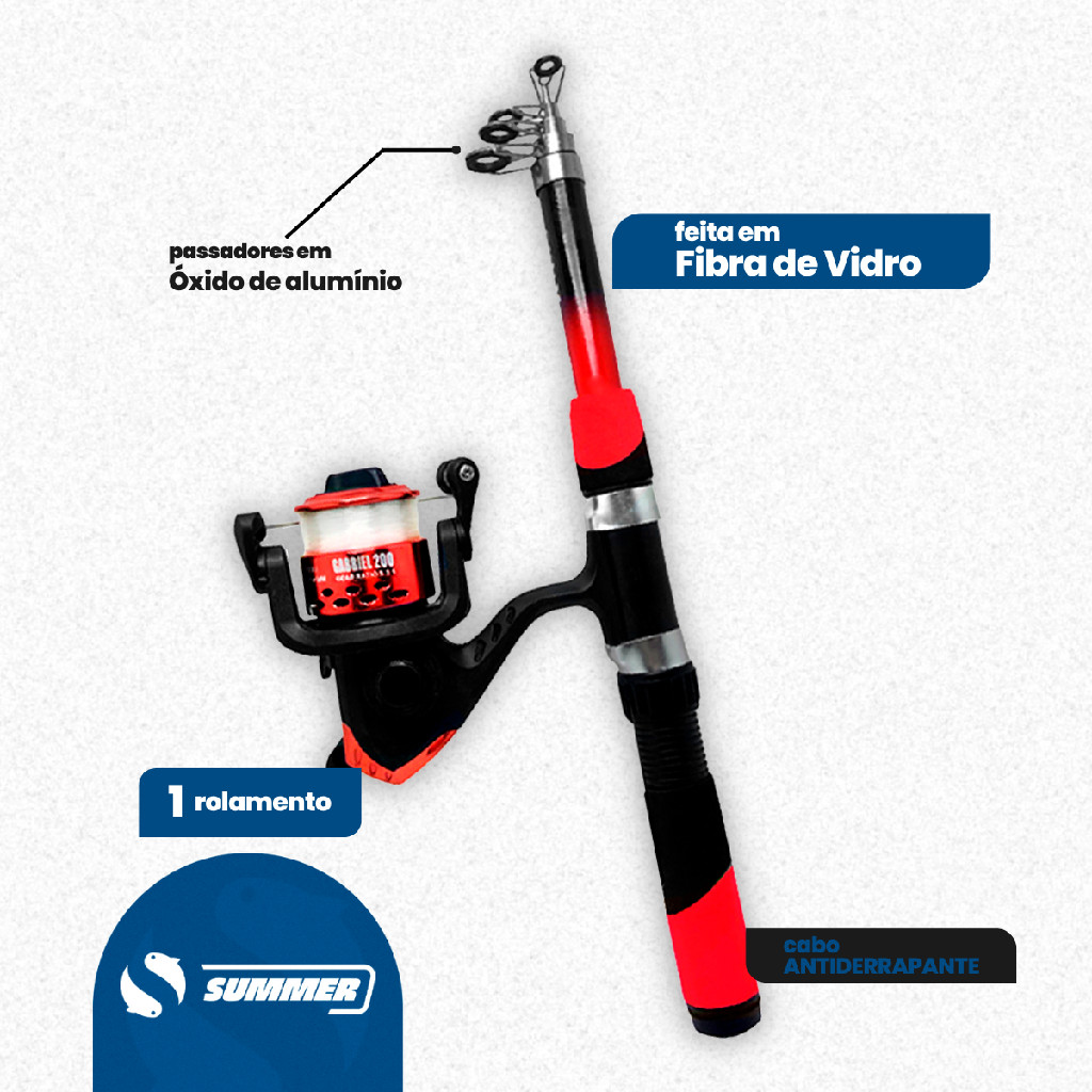 Kit De Pesca Completa 2 Varas Telescópica 2 Molinete E Itens