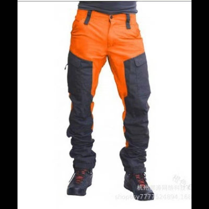 Calça cargo masculina plus size casual com vários bolsos