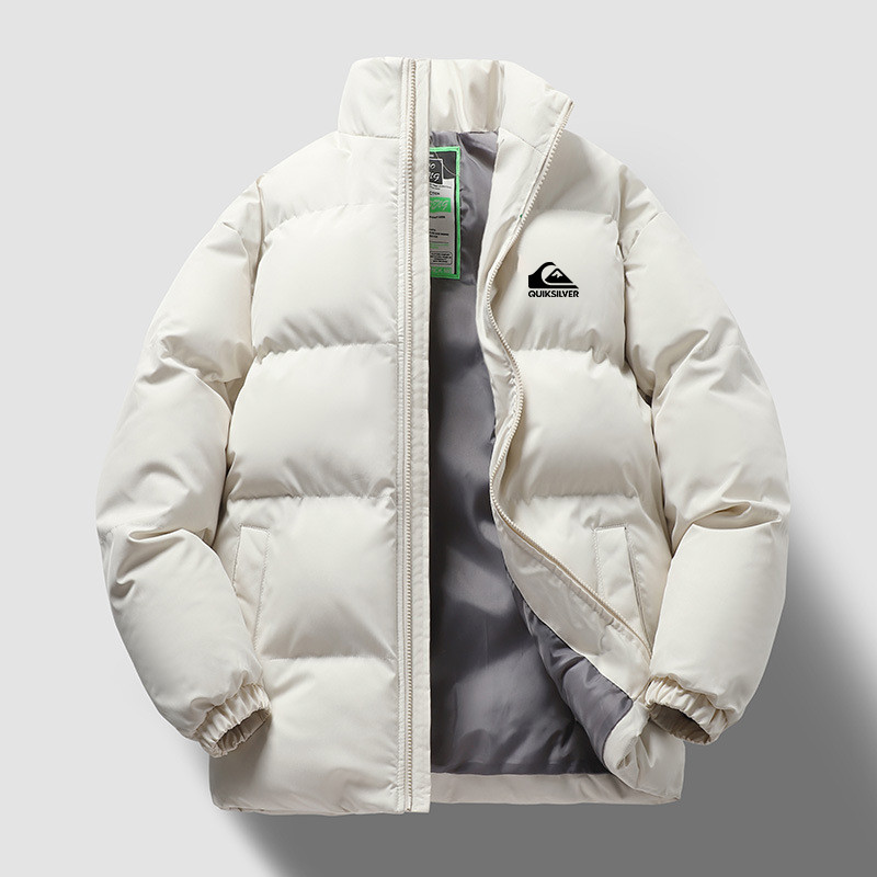 Quiksilver Jaqueta Espessada De Inverno Masculina Com Gola Alta Manga Comprida De Algodão Quente E Confortável