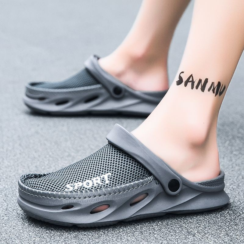 Extraordinário 2024 verão buraco sapatos masculinos verão exterior Wear antiderrapante anti-odor Baotou chinelos masculi