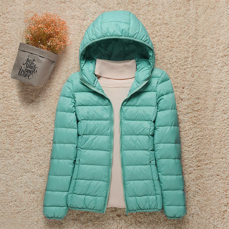 Pato Branco De Inverno Para Baixo Casaco Puffer Feminino À Prova De Vento Fino E Leve