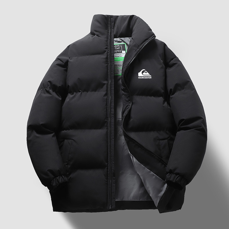 Quiksilver Jaqueta Espessada De Inverno Masculina Com Gola Alta Manga Comprida De Algodão Quente E Confortável