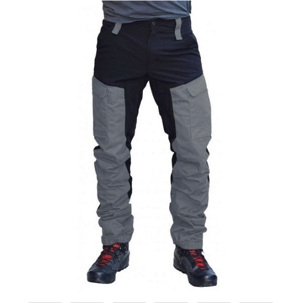 Calça cargo masculina plus size casual com vários bolsos