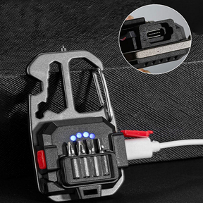 Chaveiro Lanterna Tatica Titaniun LED com Iluminação Ajustável Chave Multifuncional Blindado