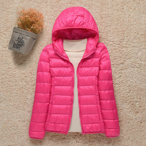 Pato Branco De Inverno Para Baixo Casaco Puffer Feminino À Prova De Vento Fino E Leve