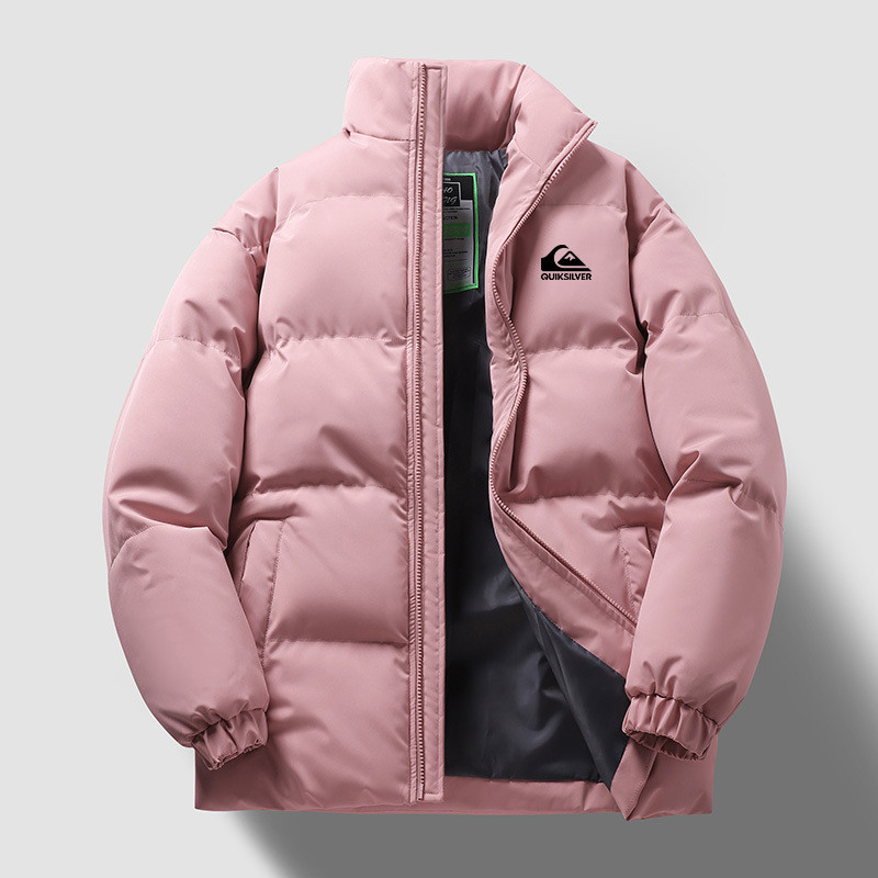 Quiksilver Jaqueta Espessada De Inverno Masculina Com Gola Alta Manga Comprida De Algodão Quente E Confortável