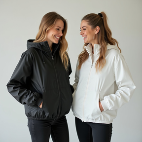 KIT 2 Jaqueta Corta Vento Forrado Premium Com Capuz Liso Casaco Blusão Feminino