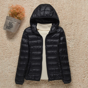 Pato Branco De Inverno Para Baixo Casaco Puffer Feminino À Prova De Vento Fino E Leve