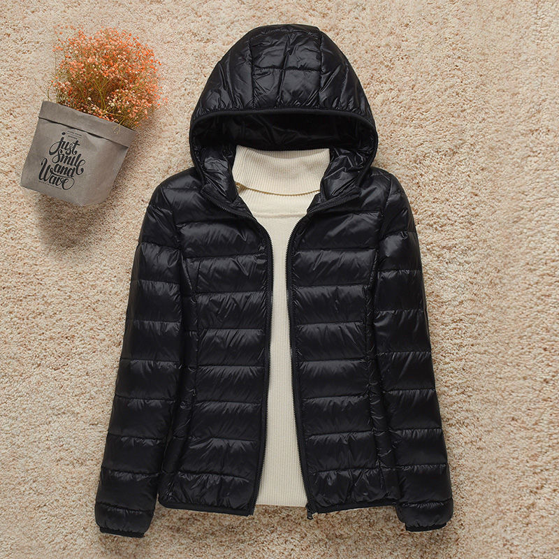 Pato Branco De Inverno Para Baixo Casaco Puffer Feminino À Prova De Vento Fino E Leve