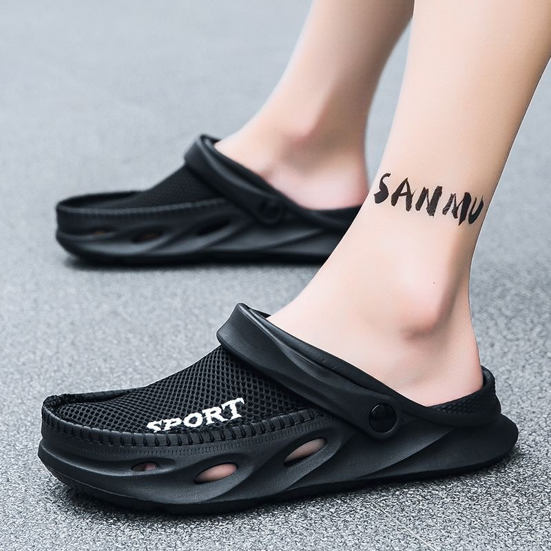 Extraordinário 2024 verão buraco sapatos masculinos verão exterior Wear antiderrapante anti-odor Baotou chinelos masculi