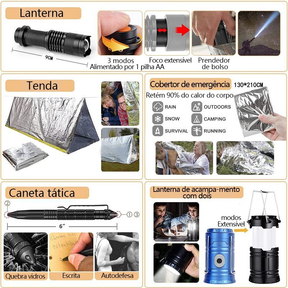 Kit de sobrevivência e kit de primeiros socorros, 42 peças de equipamentos de sobrevivência com bolsa Molle Para homens