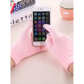 Luvas De Malha Suave Inverno Quente touch Screen Luvas De Dedos Completos Para Mulheres Meninas