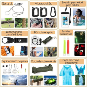 Kit de sobrevivência e kit de primeiros socorros, 42 peças de equipamentos de sobrevivência com bolsa Molle Para homens