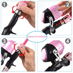 Conjunto De Pesca Completo Telescópica Fibra de Vidro E 1 Molinete Com Linha Maleta + Acessórios