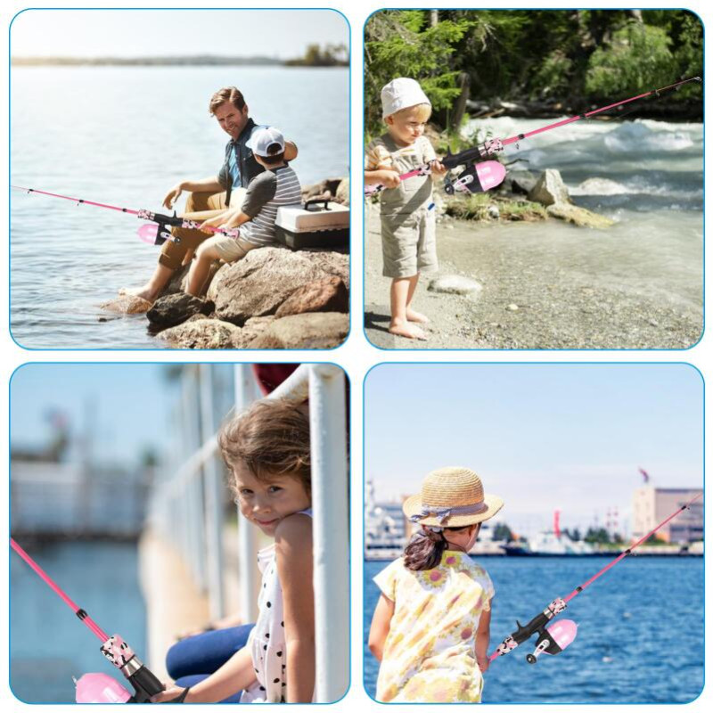 Conjunto De Pesca Completo Telescópica Fibra de Vidro E 1 Molinete Com Linha Maleta + Acessórios