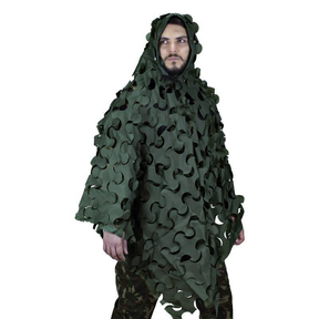 Poncho De Camuflagem Com Capuz Ghillie Tático Airsoft Safo Militaria