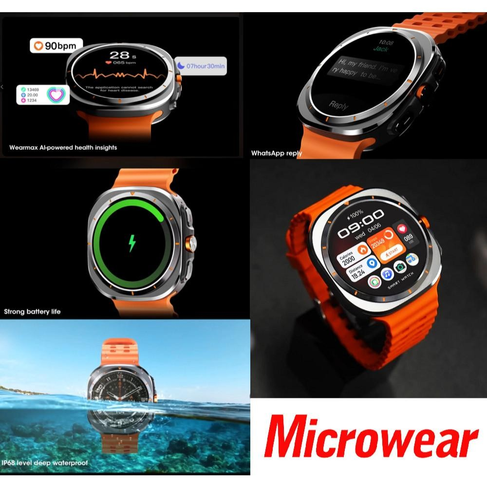 Relógio Smartwatch SU01 47mm GPS Integrado Responde WHATSAPP em AUDIO TELA SUPER AMOLED MICROWEAR Lançamento 2025