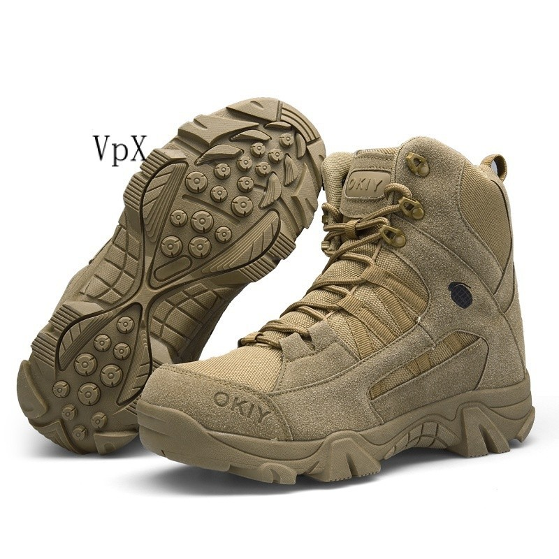 Outdoor/Caça Botas de couro 2024 homens novos sapatos de montanhismo Top alta