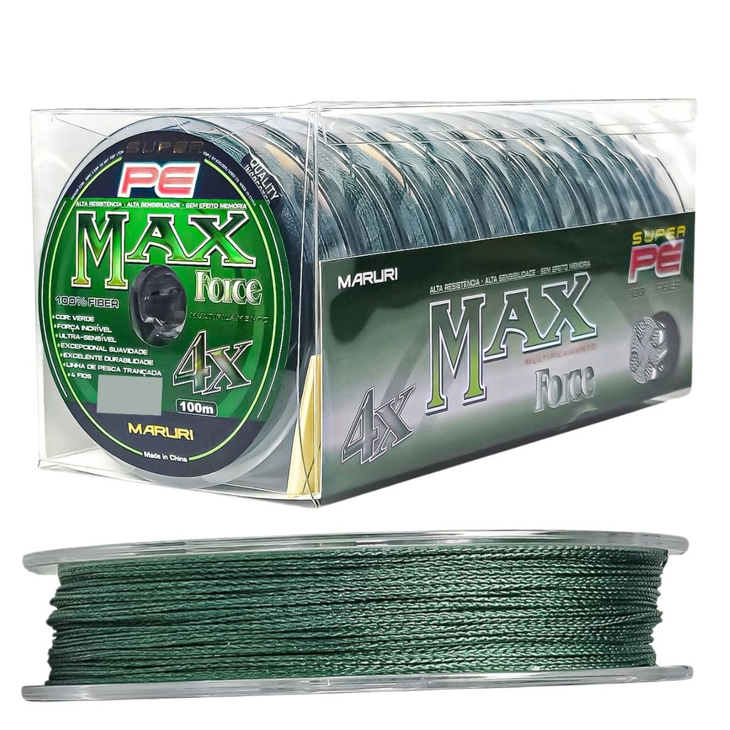 Linha de Pesca Multifilamento Max Force 4X Maruri 100 Metros