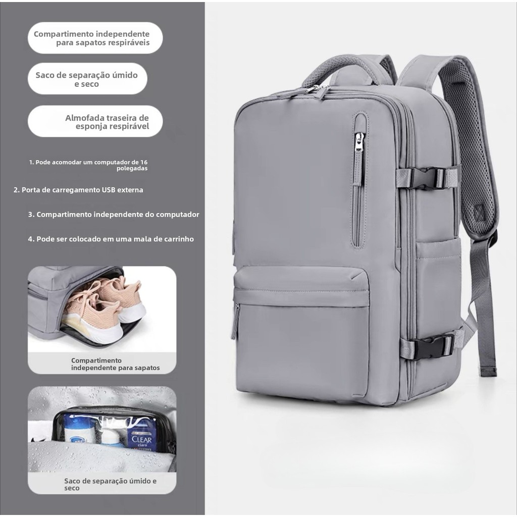 Males Multifuncional Viagem Mochila Portátil Grande Capacidade Transpirável Bagagem De Mão