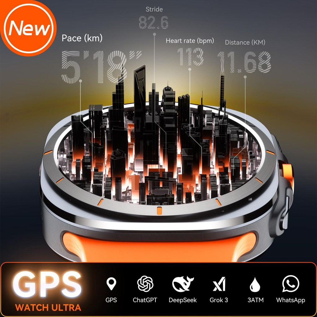 Relógio Smartwatch SU01 47mm GPS Integrado Responde WHATSAPP em AUDIO TELA SUPER AMOLED MICROWEAR Lançamento 2025