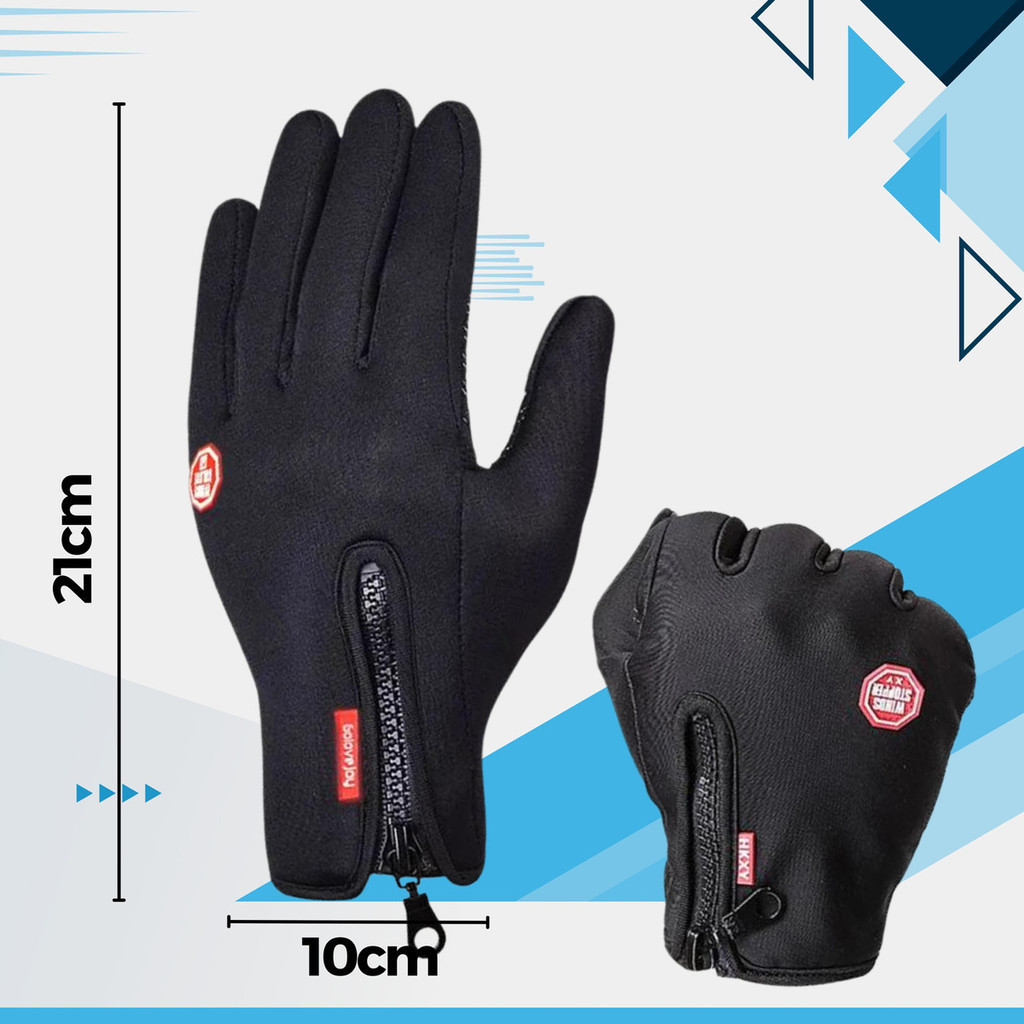 Luva Térmica resistente a água Unissex para Moto e Bike com Touch