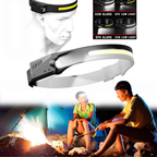 KIT 4 Lanterna de Cabeça Recarregável 3 Led Corpo Motion Camping Torch Light Lamp Com Usb