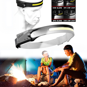 KIT 4 Lanterna de Cabeça Recarregável 3 Led Corpo Motion Camping Torch Light Lamp Com Usb