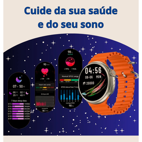 Smartwatch GT 10 48mm Bluetooth Chamadas e Controle de Música Tela 1.52” Acompanha 8 Pulseiras JZ