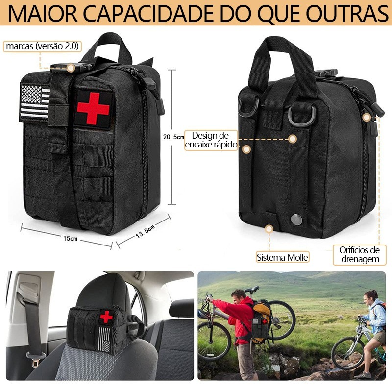 Kit de sobrevivência e kit de primeiros socorros, 42 peças de equipamentos de sobrevivência com bolsa Molle Para homens