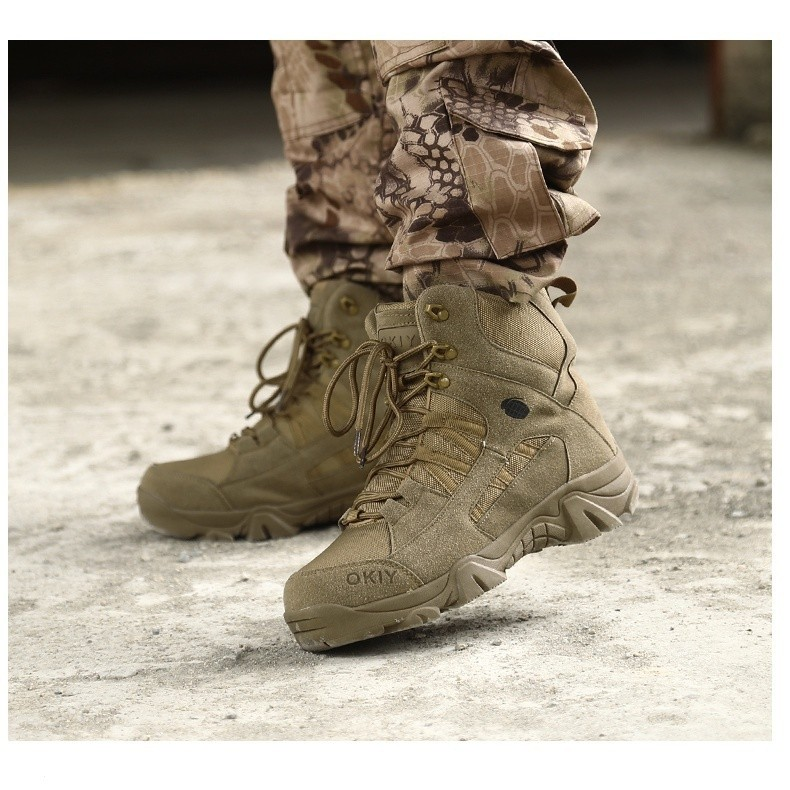 Outdoor/Caça Botas de couro 2024 homens novos sapatos de montanhismo Top alta