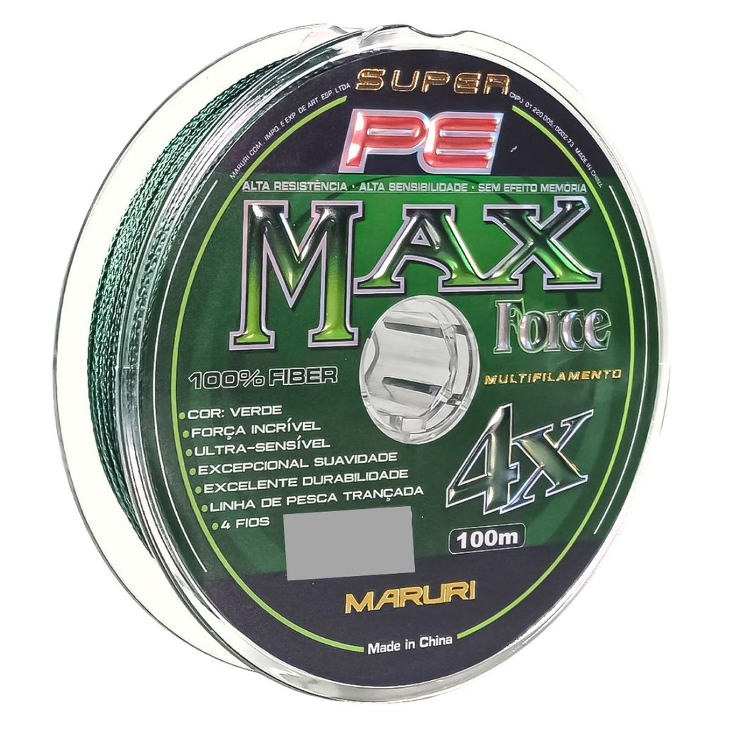 Linha de Pesca Multifilamento Max Force 4X Maruri 100 Metros