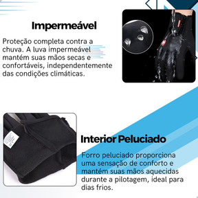 Luva Térmica resistente a água Unissex para Moto e Bike com Touch