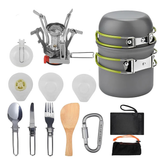 Kit Panelas Camping, Incluindo Talheres De Aço Inox 304
