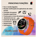 Smartwatch GT 10 48mm Bluetooth Chamadas e Controle de Música Tela 1.52” Acompanha 8 Pulseiras JZ