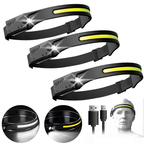 KIT 4 Lanterna de Cabeça Recarregável 3 Led Corpo Motion Camping Torch Light Lamp Com Usb