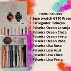 Smartwatch GT 10 48mm Bluetooth Chamadas e Controle de Música Tela 1.52” Acompanha 8 Pulseiras JZ