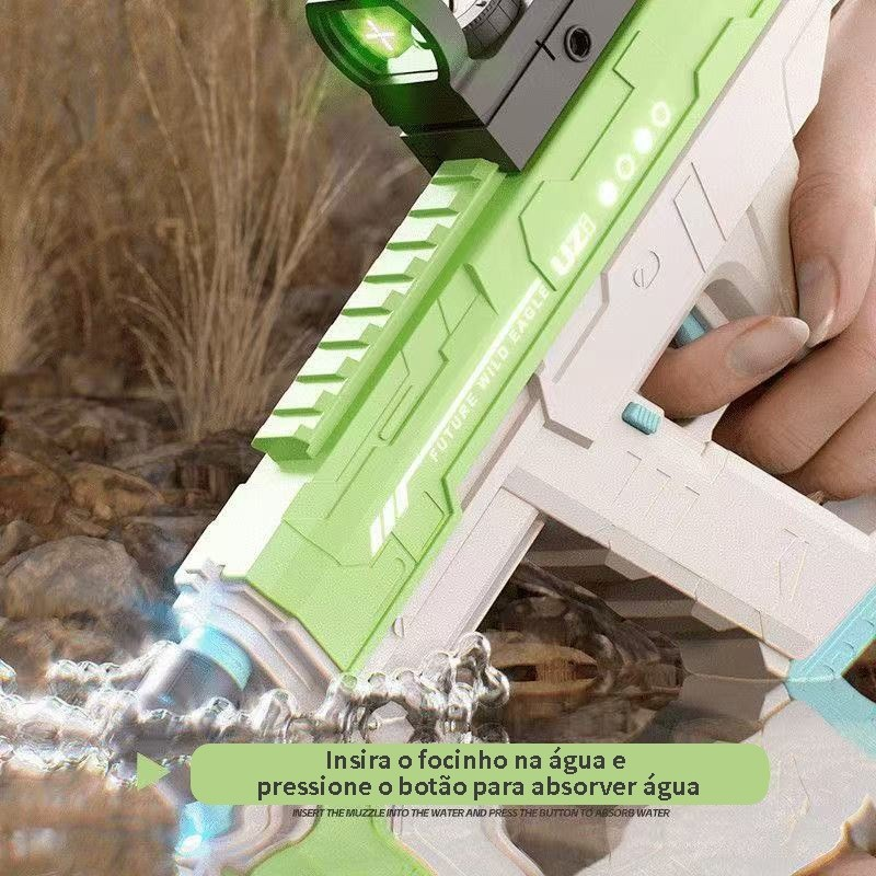 Pistola de Água Elétrica Automática Recarregável Ideal para Diversão Infantil ao Ar Livre Brinquedo Lançador de Água
