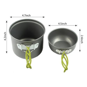 Kit Panelas Camping, Incluindo Talheres De Aço Inox 304