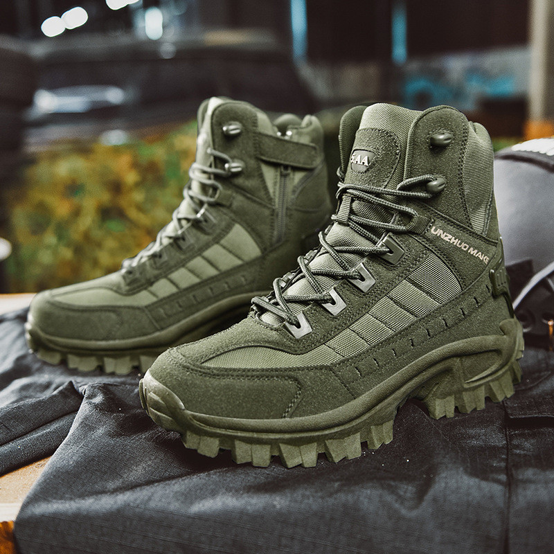 Plus Size Botas de Combate Alta Botas de Deserto Botas de Caminhada Masculina