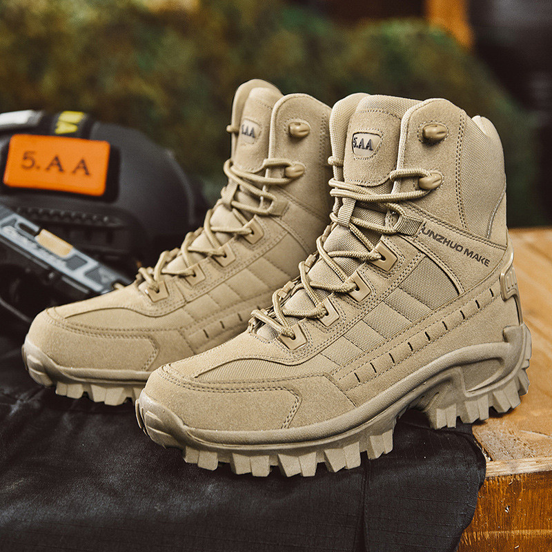 Plus Size Botas de Combate Alta Botas de Deserto Botas de Caminhada Masculina