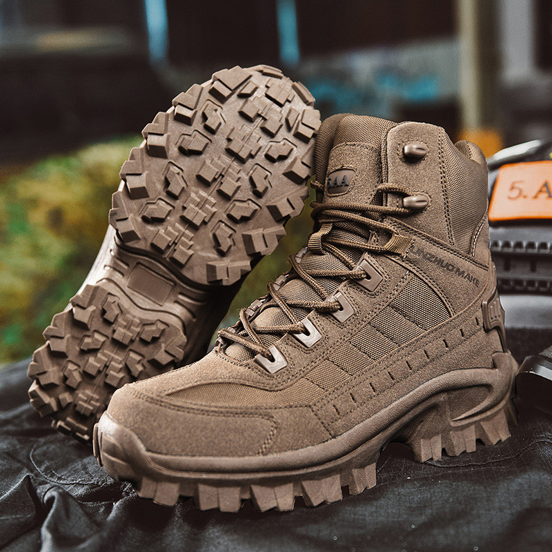 Plus Size Botas de Combate Alta Botas de Deserto Botas de Caminhada Masculina